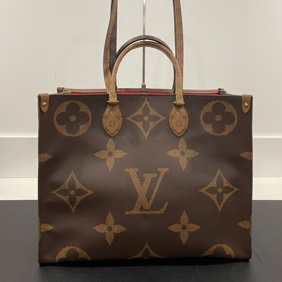 Louis Vuitton Monogram Reverse On The Go GM Shoulder Tote (127664-2) - Picture 1 of 15